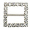 diamante buckles - rhinestone buckles - square silver metal