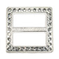 diamante buckles - rhinestone buckles - square silver