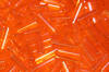 bugle beads - orange iridescent