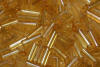 bugle beads - light gold - light topaz