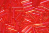 bugle beads - red iridescent