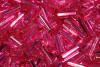 bugle beads - hot pink silver lined