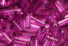 bugle beads - purple silver lined