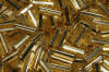 bugle beads - light gold silver lined - light topaz silver lined
