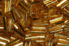 bugle beads - gold silver lined - topaz silver lined