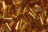 bugle beads - dark gold silver lined - dark topaz silver lined