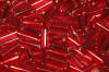 bugle beads - dark red silver lined - garnet silver lined