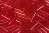 bugle beads - dark red iridescent