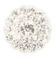 round silver crystal diamante rhinestone buttons approx 20mm wide