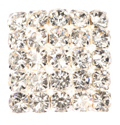 square silver crystal diamante rhinestone buttons approx 21mm wide