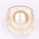 pearl button with silver back in 12mm