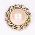 pearl button with gold metal backing in 18mm