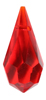 crystal tear drops 18mm x 9mm : red