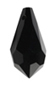 crystal tear drops 15mm x 7.5mm : black