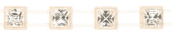 diamante trim by the metre - square crystal stones with clear back