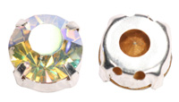8mm sew-on diamante rhinestone with pointed back stone crystal AB : rainbow