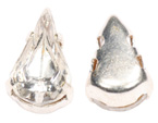8 x 5mm tear drop shape sew-on diamante rhinestone with pointed back stone crystal