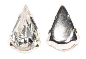 13 x 8mm tear drop shape sew-on diamante rhinestone with pointed back stone crystal