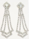 pierced diamante rhinestone earrings length 71mm