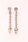 pierced diamante rhinestone earrings length 36mm