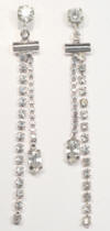 pierced diamante rhinestone earrings length 48mm