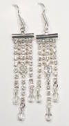 pierced diamante rhinestone earrings length 40mm
