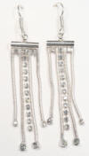 pierced diamante rhinestone earrings length 42mm