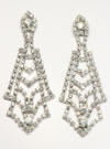 pierced diamante rhinestone earrings length 62mm