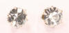 pierced diamante rhinestone earrings width 4mm