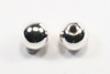 silver metallic beads - round - 5mm