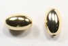 gold metallic beads - oval - 10mm x 6mm