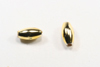 gold metallic beads - oval - 6mm x 3mm