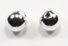 silver metallic beads - round - 6mm