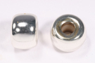 silver metallic beads - jug bead - 9mm x 6mm
