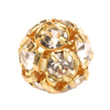 10mm diamante rhinestone rondell balls gold/crystal