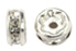 4mm diamante rhinestones rondells silver/crystal