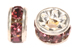 5mm diamante rhinestone rondells silver/amethyst
