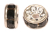 5mm diamante rhinestones rondells sil/black
