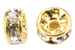 5mm diamante rhinestones rondells gold/crystal