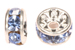 5mm diamante rhinestone rondells silver/lt sapphire