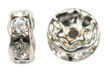 7mm diamante rhinestone rondells silver/crystal