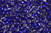2 cut seed beads - royal blue - silver lined