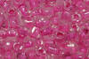 small multi cut seed beads crystal/hot pink
