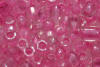 small multi cut seed beads - crystal/pink