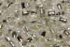 medium size multi cut seed beads silver-crystal
