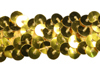 stretch sequin trim yellow gold